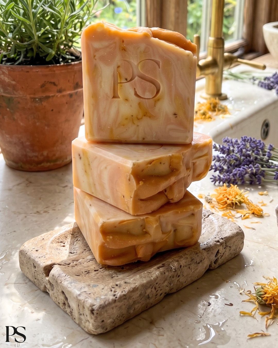 Colourful Calendula Wildflower Soap