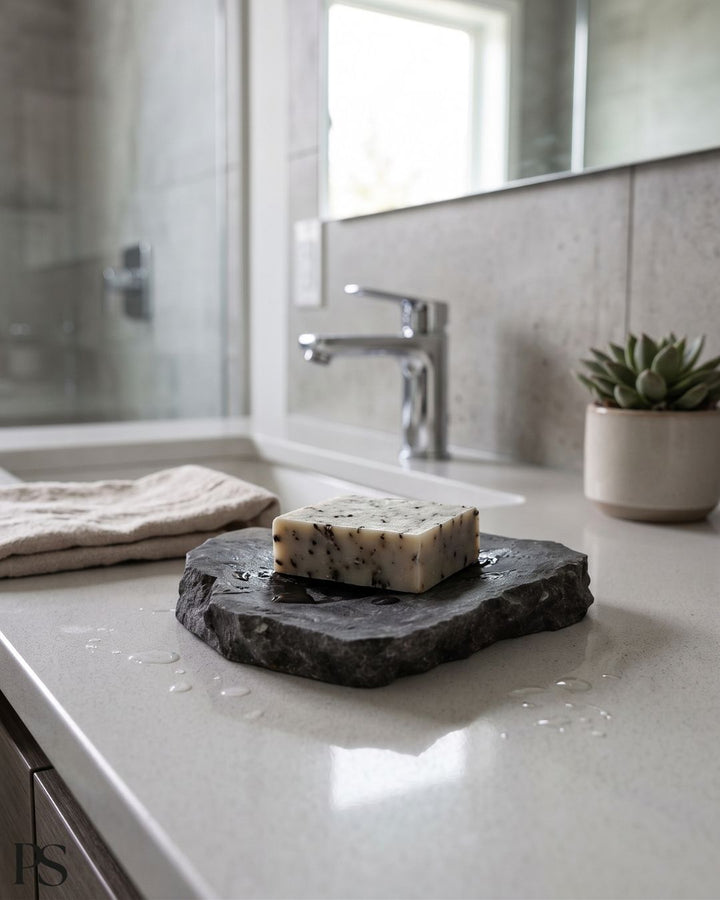 Natural Grey Marble Soap Dish